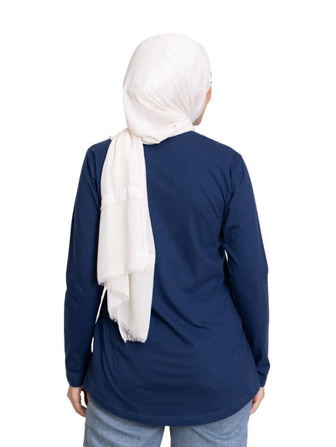 True Blue Printed Long - Sleeve Design 43 - Khotwh